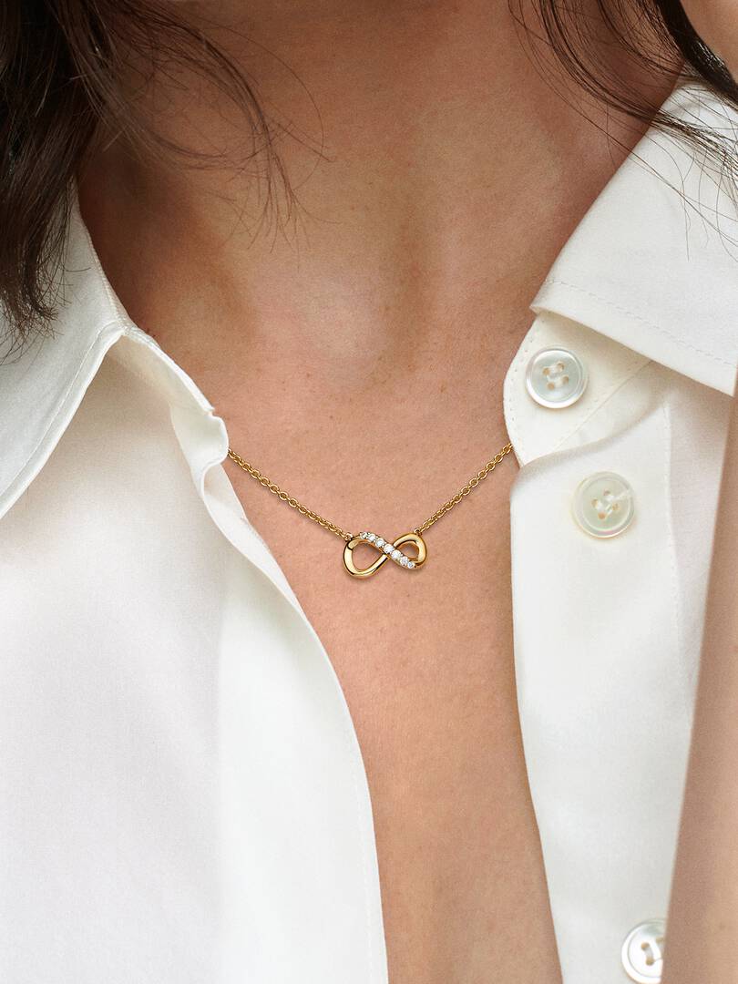 Sparkling Infinity Collier Necklace 14k gold plating