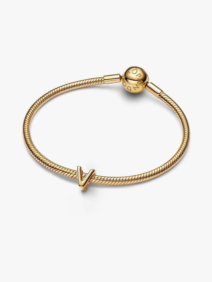Letter V Alphabet Charm 14k gold plating