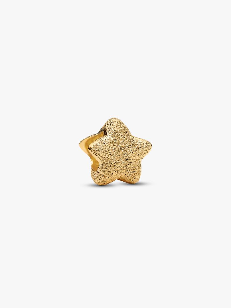 Textured Star Mini Charm 14k gold plating