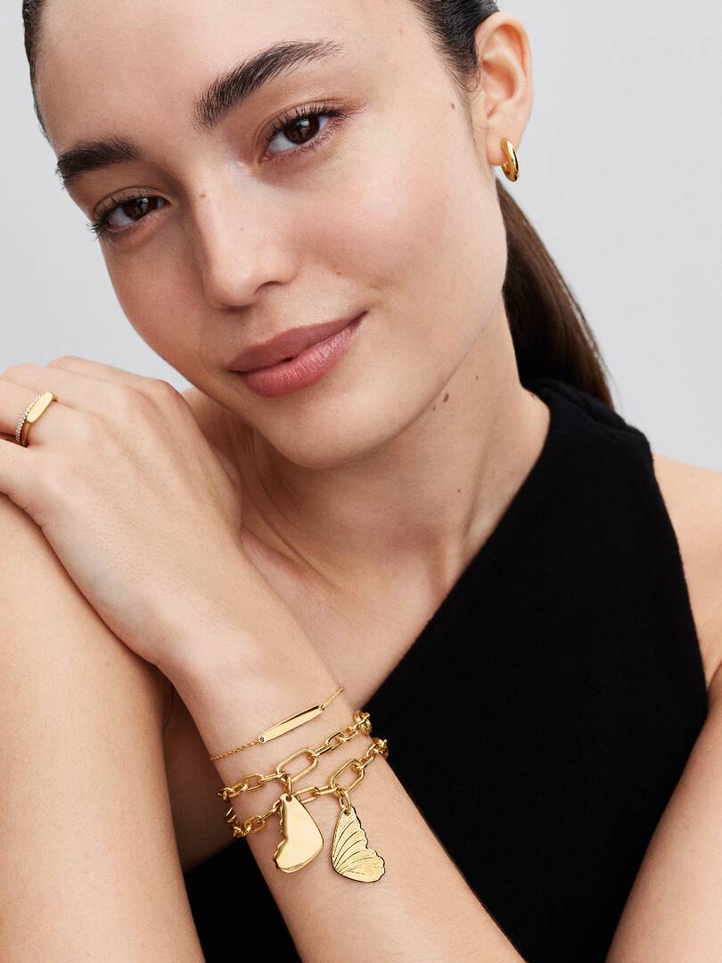 Engravable Bar Ring 14k gold plating