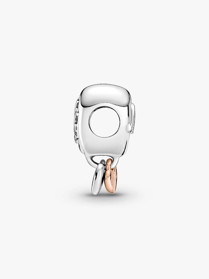 Thank You Mum Heart Charm Sterling silver, 14k rose gold plating