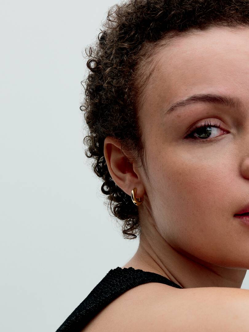 Round Open Hoop Earrings 14k gold plating