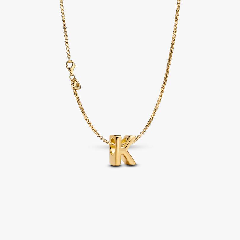Letter K Charm Necklace 2 Quantity