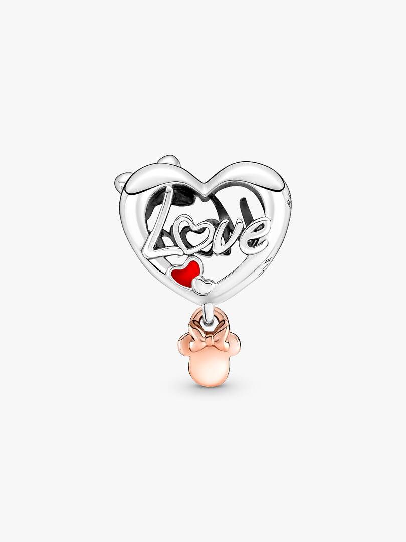 Disney Minnie Mouse Mom Heart Charm Sterling silver, 14k rose gold plating