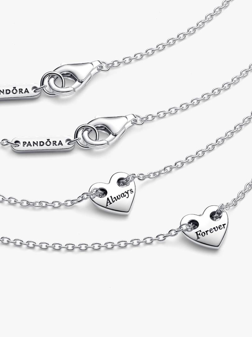 FINAL SALE - Forever & Always Splittable Heart Collier Necklaces Sterling silver