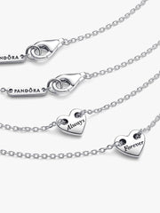 FINAL SALE - Forever & Always Splittable Heart Collier Necklaces Sterling silver
