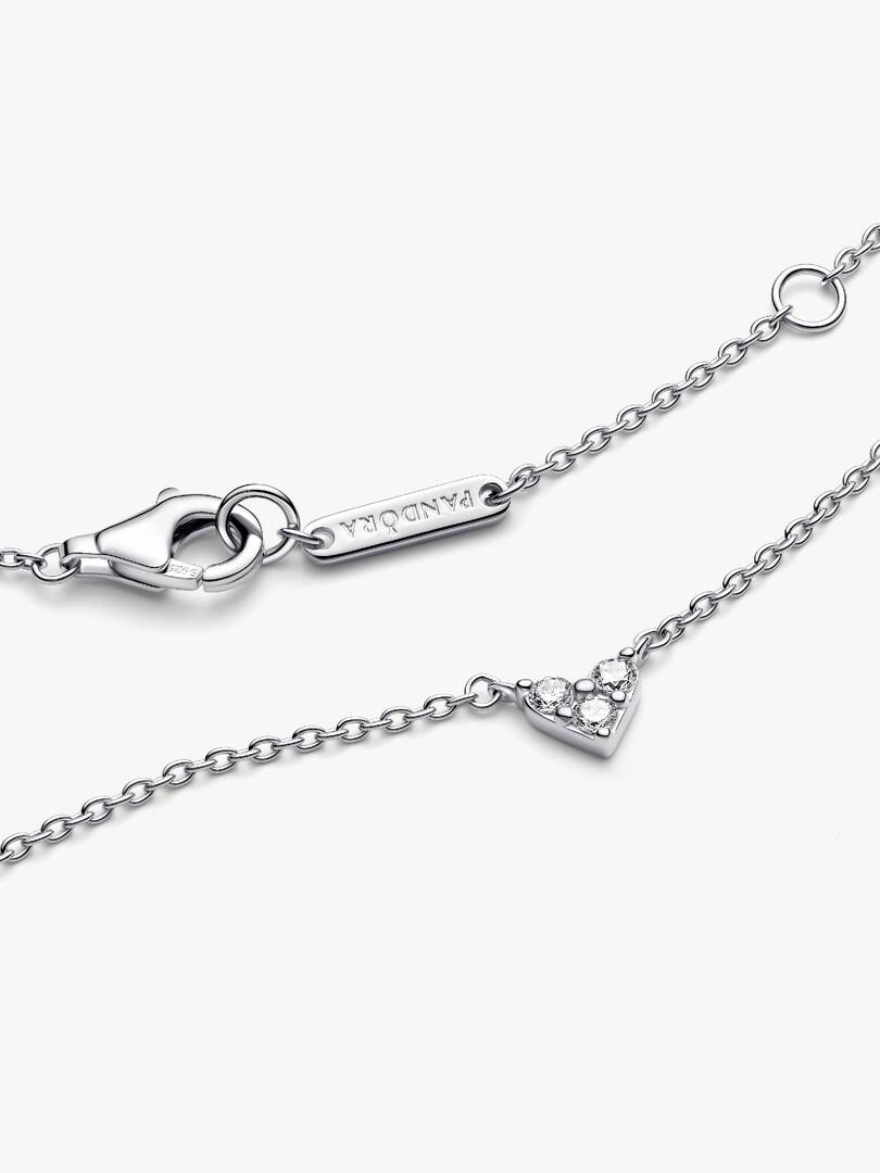 Triple Stone Heart Collier Necklace Sterling silver