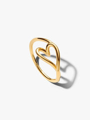 Organically Shaped Heart Small Ring 14k gold plating