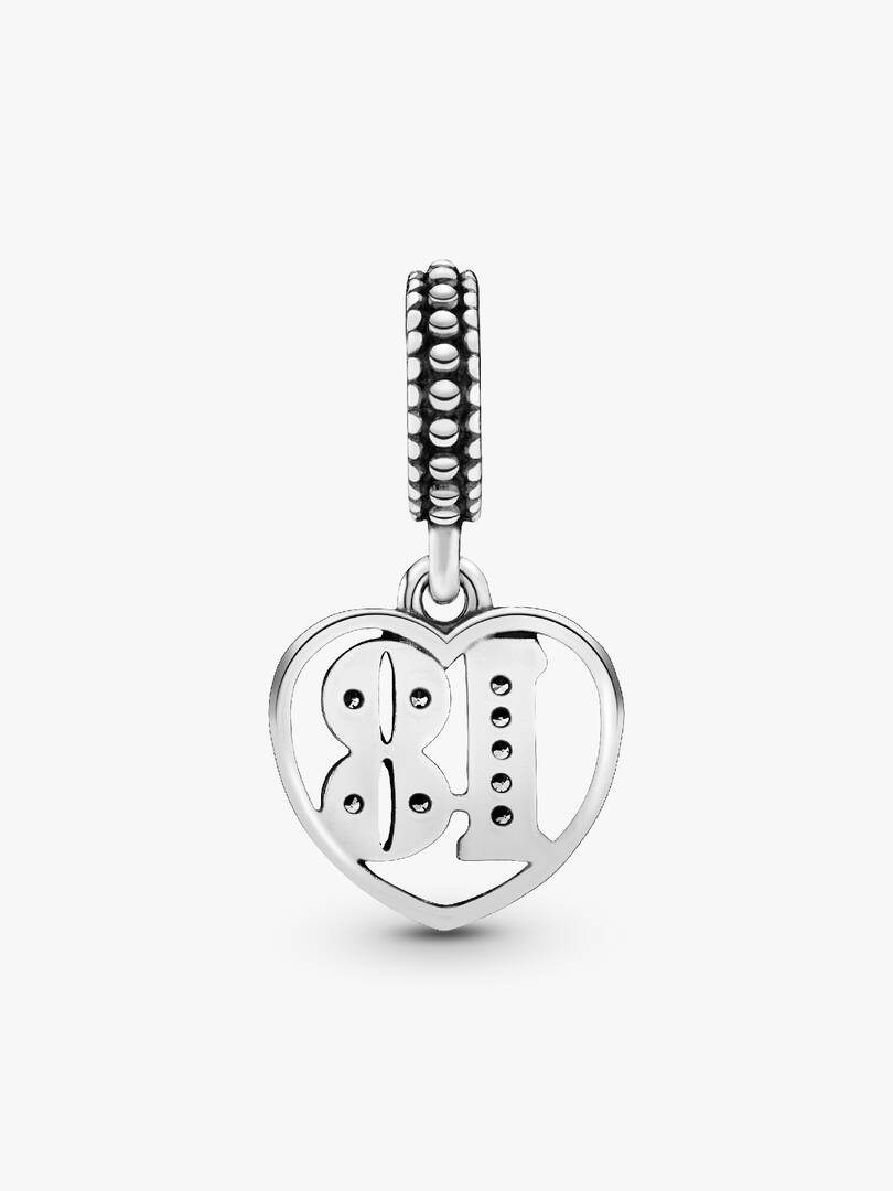 18th Celebration Dangle Charm Sterling silver