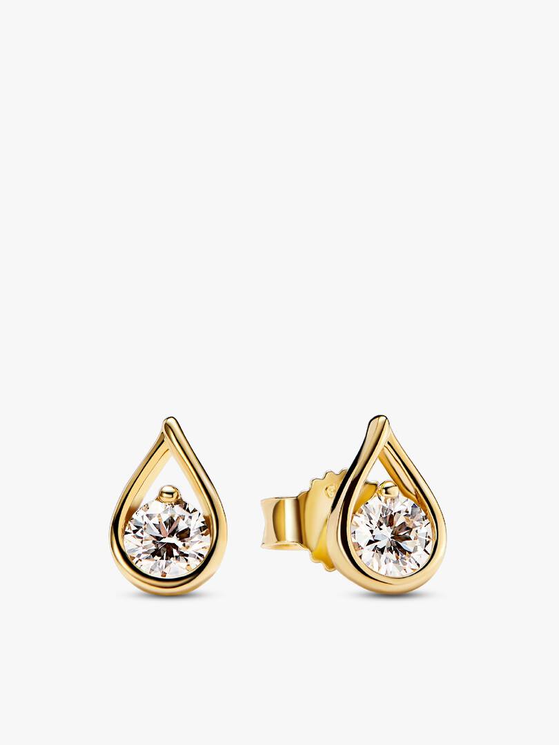 Pandora Infinite Lab-grown Diamond Necklace and Earrings Set 0.75 carat tw 14k Gold 2 Quantity