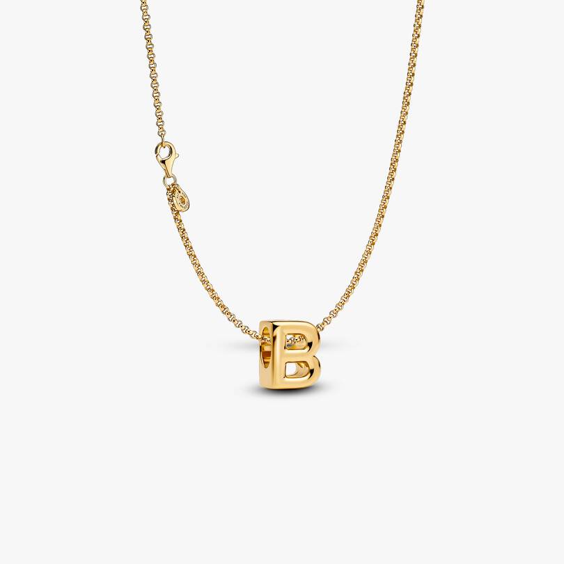 Letter B Charm Necklace 2 Quantity