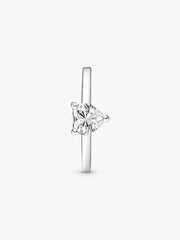Sparkling Heart Solitaire Ring Sterling silver