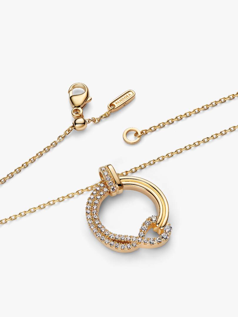 Pandora Infinite Lab-grown Diamond Pavé Circle Pendant Necklace 0.32 ct TW, 14k gold