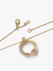 Pandora Infinite Lab-grown Diamond Pavé Circle Pendant Necklace 0.32 ct TW, 14k gold