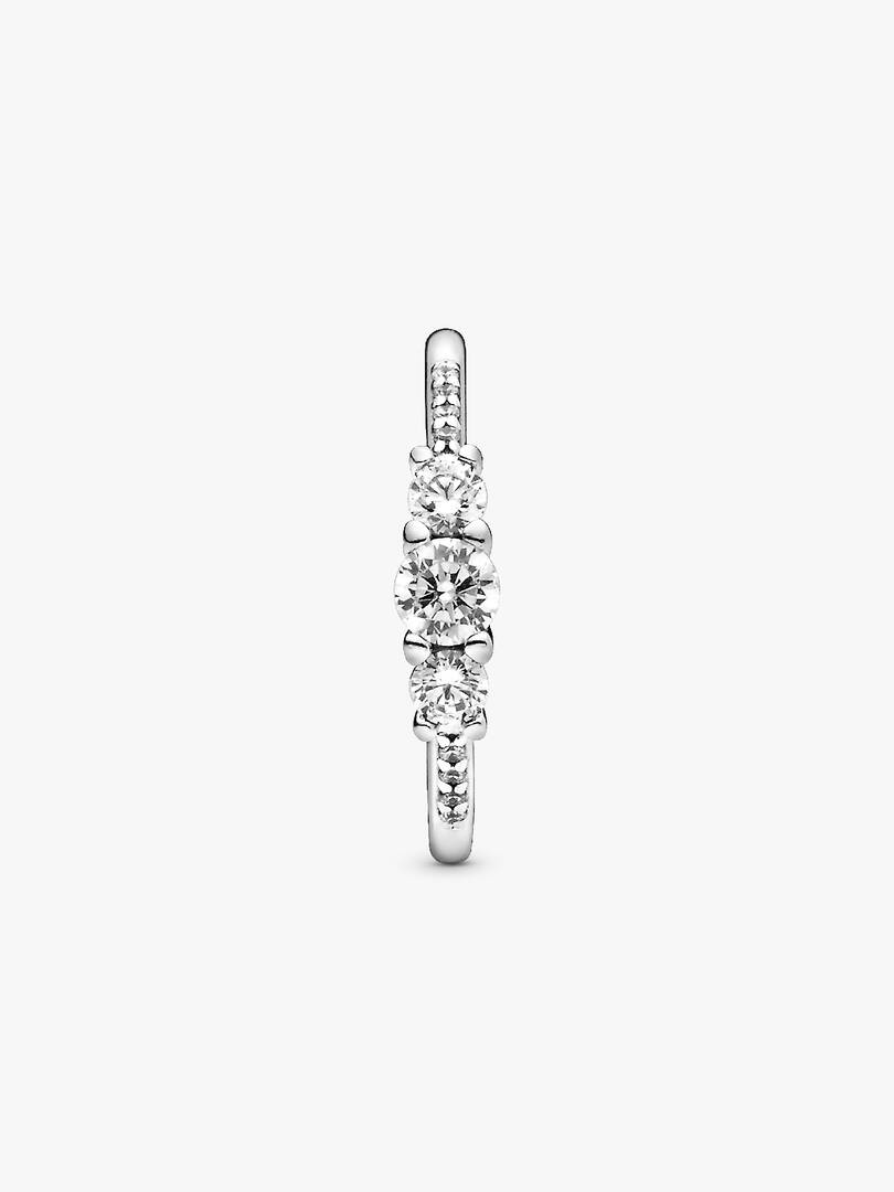 Clear Three-Stone Ring Sterling silver