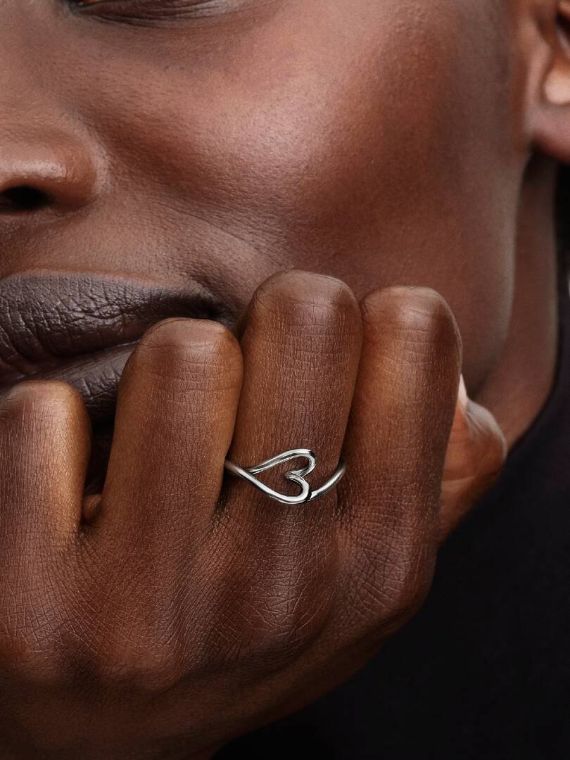 Organically Shaped Heart Small Ring Sterling silver