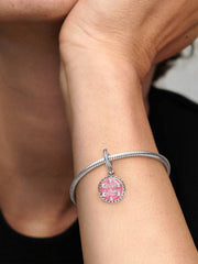 Pink Birthday Cake Dangle Charm Sterling silver
