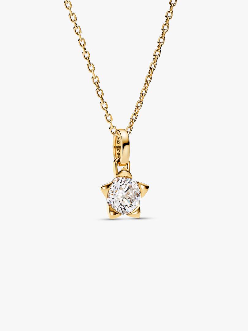 FINAL SALE - Pandora Talisman 14k Gold Lab-grown Diamond Star Pendant 0.75 ct TW, 14k gold