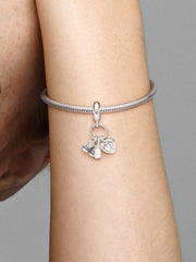 Baby Bottle and Shoes Dangle Charm Sterling silver