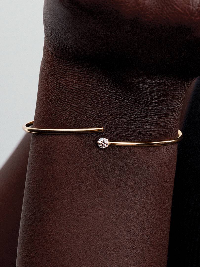 FINAL SALE - Pandora Nova 14k Gold Lab-grown Diamond Open Bangle 0.25 ct TW, 14k gold
