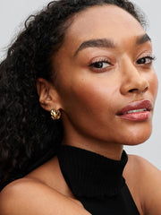 Rippled Hoop Earrings 14k gold plating