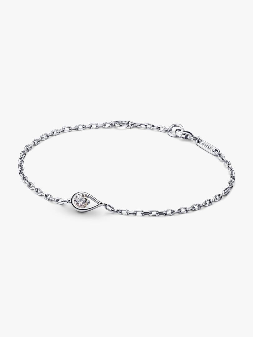 FINAL SALE - Pandora Infinite Sterling Silver Lab-grown Diamond Chain Bracelet 0.25 ct TW, Sterling silver