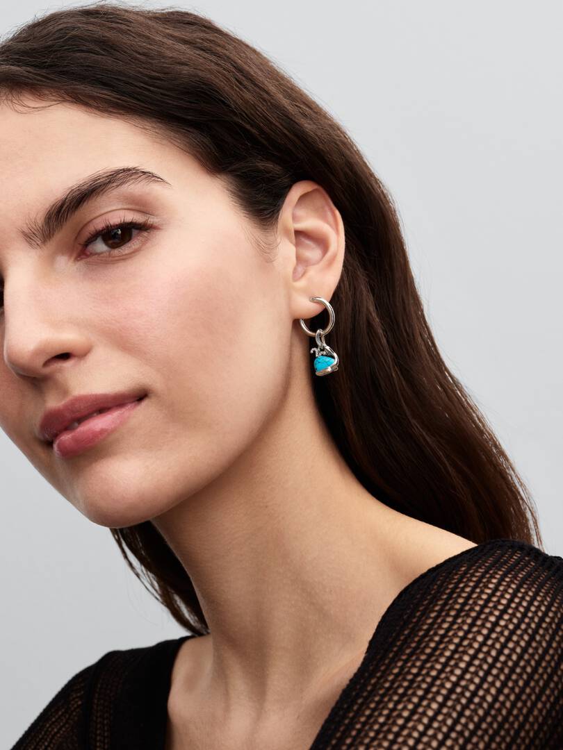 FINAL SALE - Pandora Moments 18 mm Charm Hoop Earrings Sterling silver