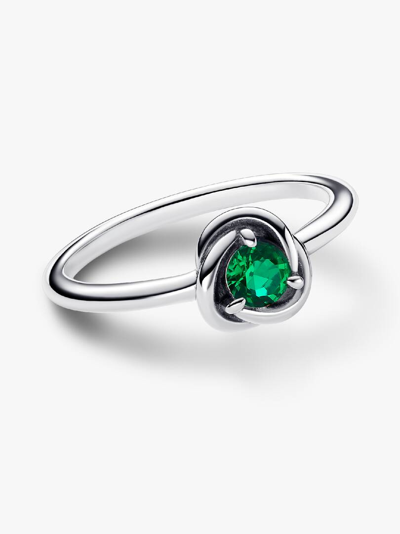 May Birthstone Eternity Circle Ring Sterling silver