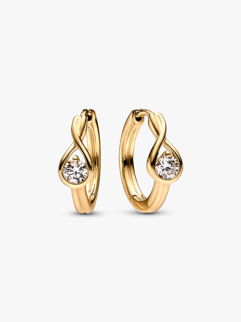 FINAL SALE - Pandora Infinite 14k Gold Lab-grown Diamond Hoop Earrings 0.50 ct TW, 14k gold