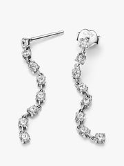 FINAL SALE - Sparkling Eight Stones Drop Earrings Sterling silver