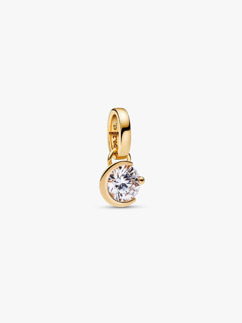 Pandora Talisman 14k Gold Lab-grown Diamond Moon Pendant 0.25 ct TW, 14k gold