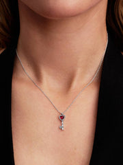 Elevated Heart Key Collier Necklace Sterling silver