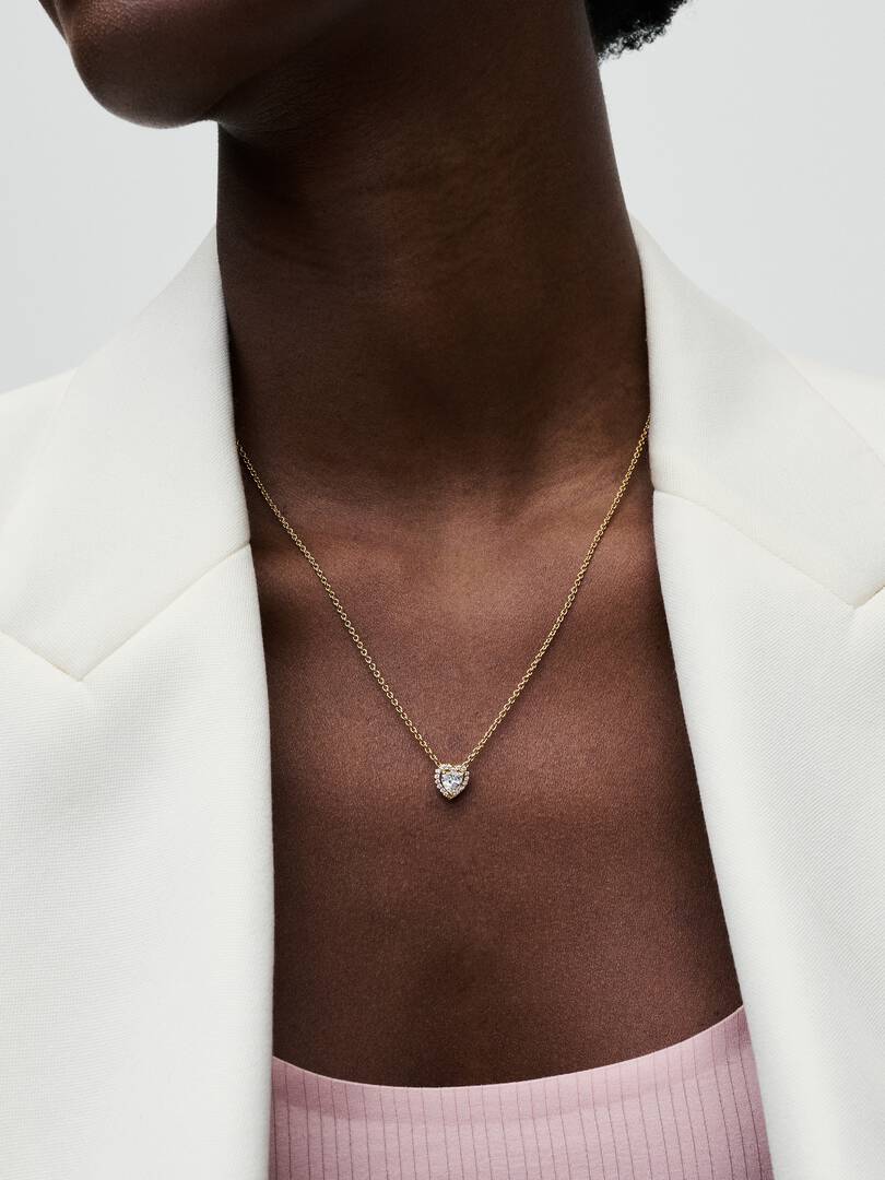 Sparkling Heart Collier Necklace 14k gold plating