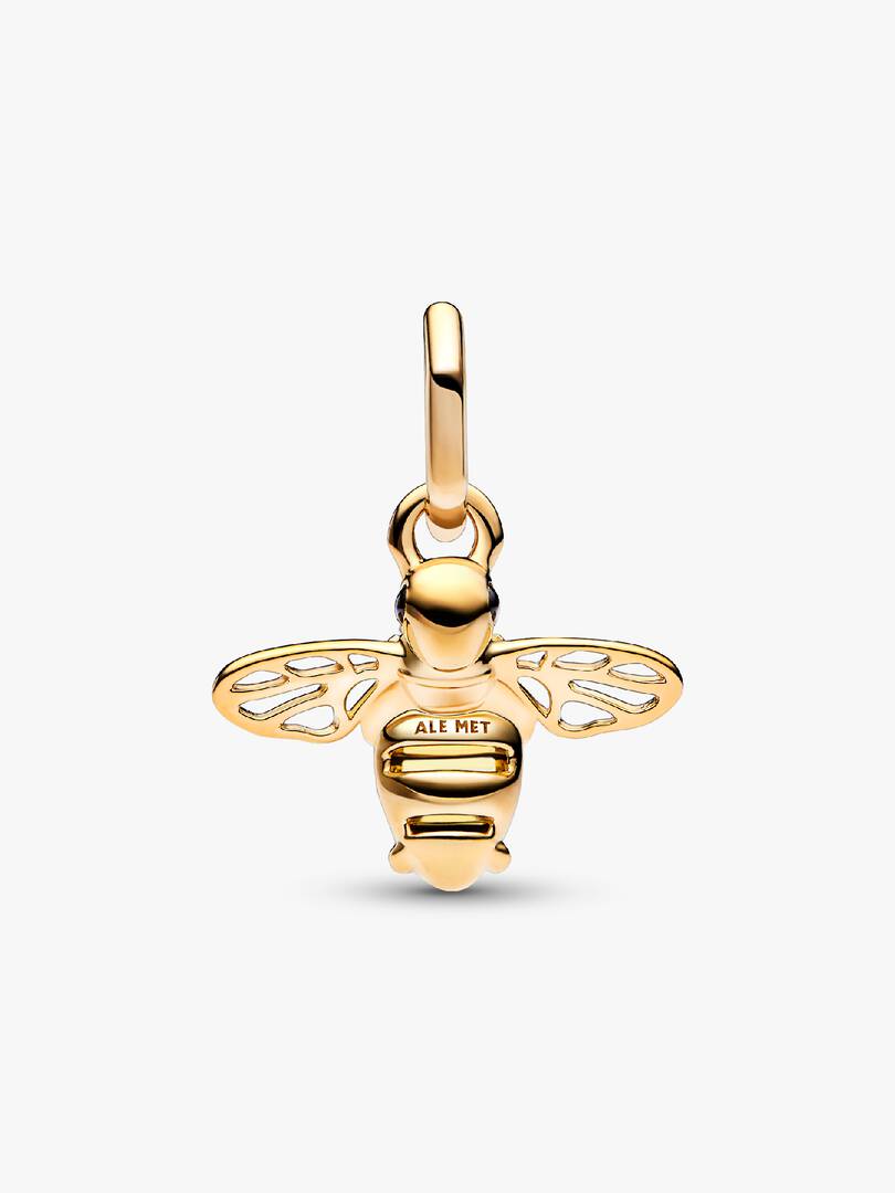 Sparkling Bee Dangle Charm 14k gold plating