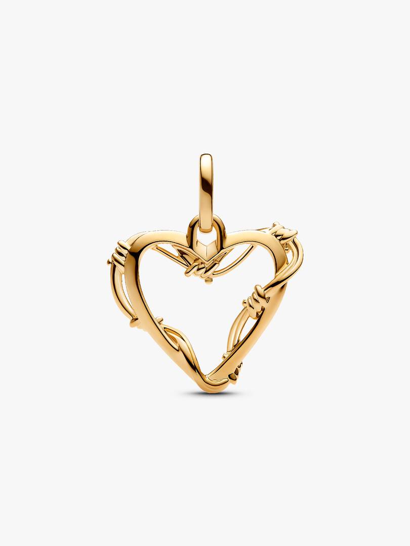 Wire Heart Dangle Charm 14k gold plating