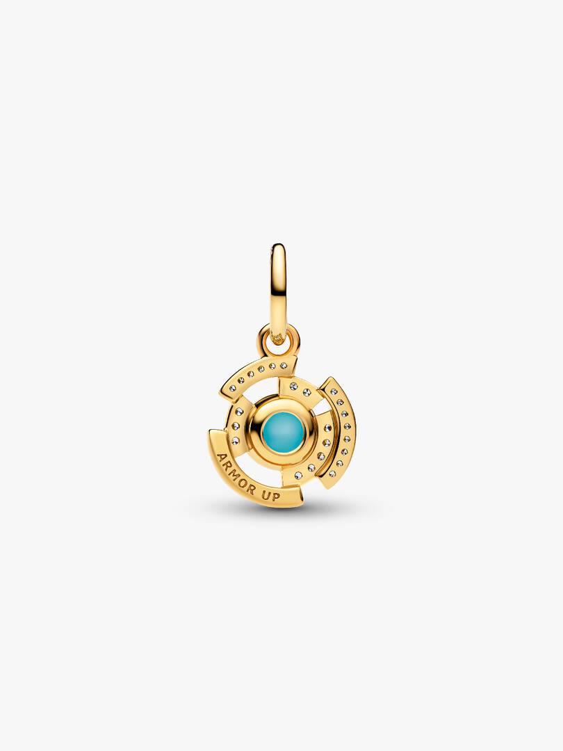 Marvel Iron Man Arc Reactor Dangle Charm 14k gold plating