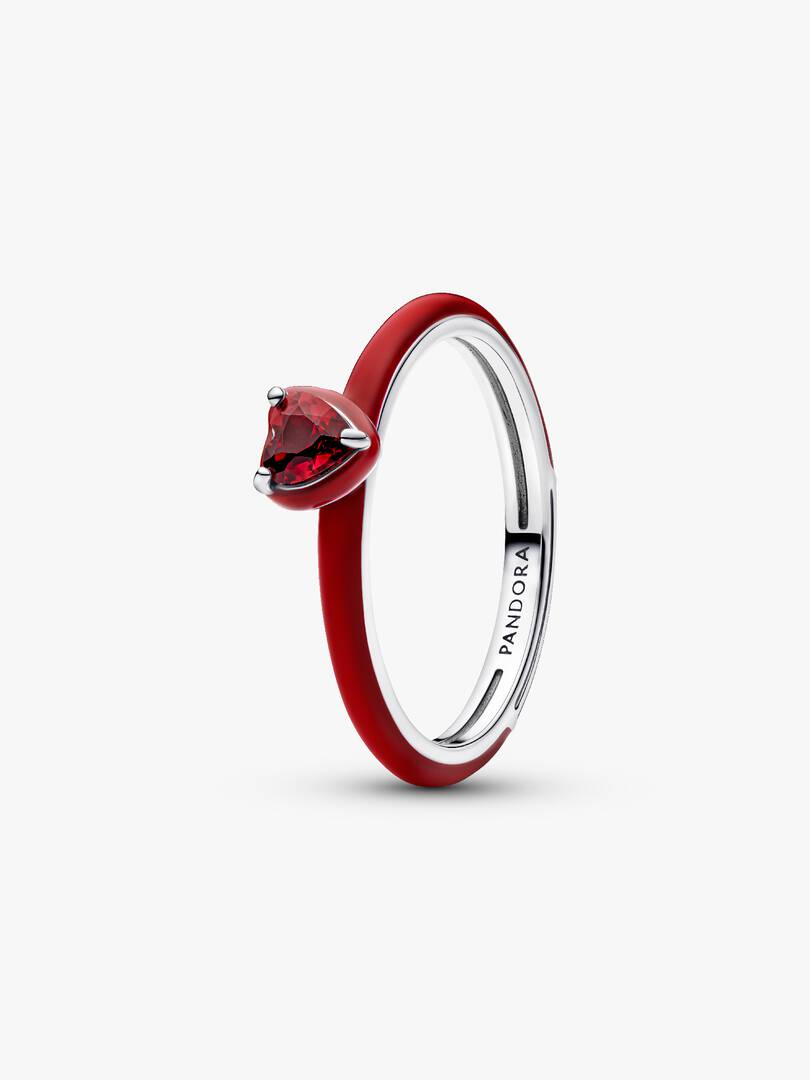 Red Chakra Heart Ring Sterling silver