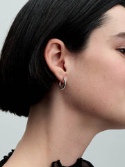 FINAL SALE - Pandora Moments 18 mm Charm Hoop Earrings Sterling silver