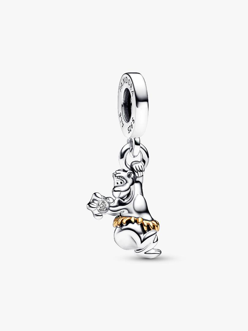 FINAL SALE - Disney 100th Anniversary Baloo Lab-grown Diamond Dangle Charm 0.009 ct TW, 14k gold, Sterling silver