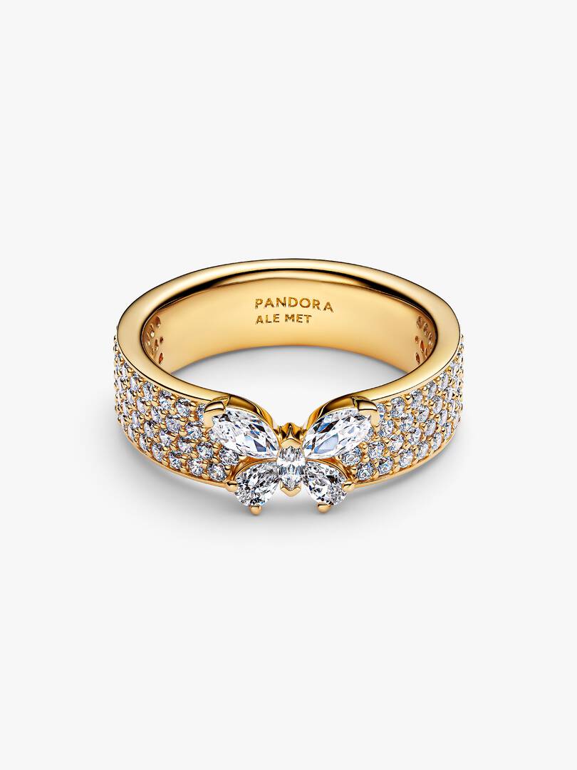 Sparkling Butterfly Bold Ring 14k gold plating
