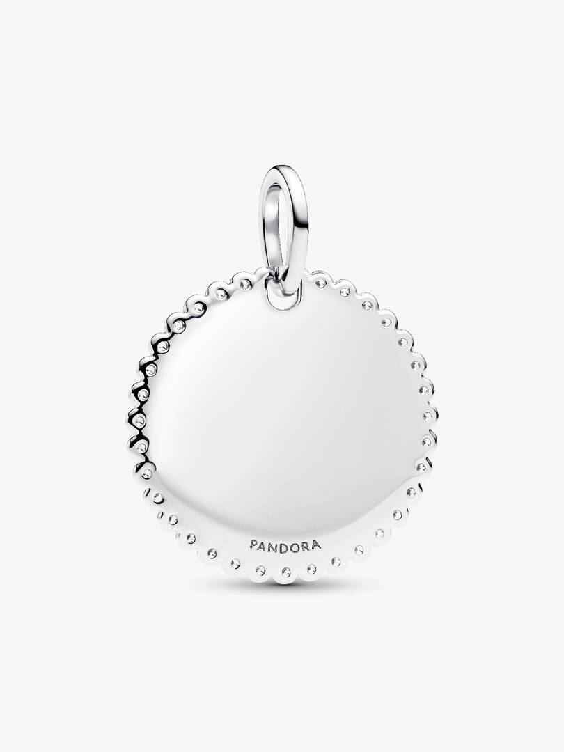 Engravable Round Tag Pendant Sterling silver