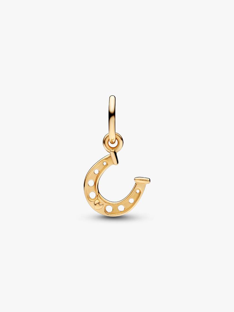 Lucky Horseshoe Dangle Charm 14k gold