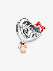Disney Minnie Mouse Mom Heart Charm Sterling silver, 14k rose gold plating
