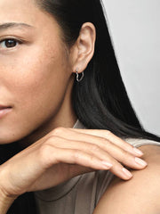 Asymmetrical Heart Hoop Earrings Sterling silver