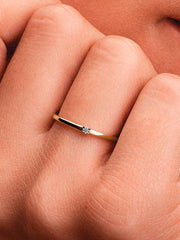 Pandora Era 14k Gold Lab-grown Diamond Single Stone Ring 0.03 ct TW, 14k gold