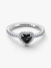 Elevated Black Heart Ring Sterling silver