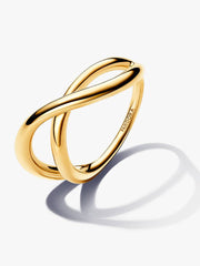Organically Shaped Infinity Ring 14k gold plating