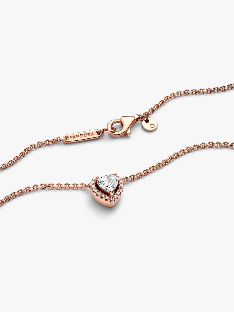 Sparkling Heart Collier Necklace 14k rose gold plating