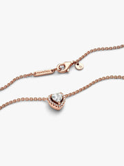 Sparkling Heart Collier Necklace 14k rose gold plating