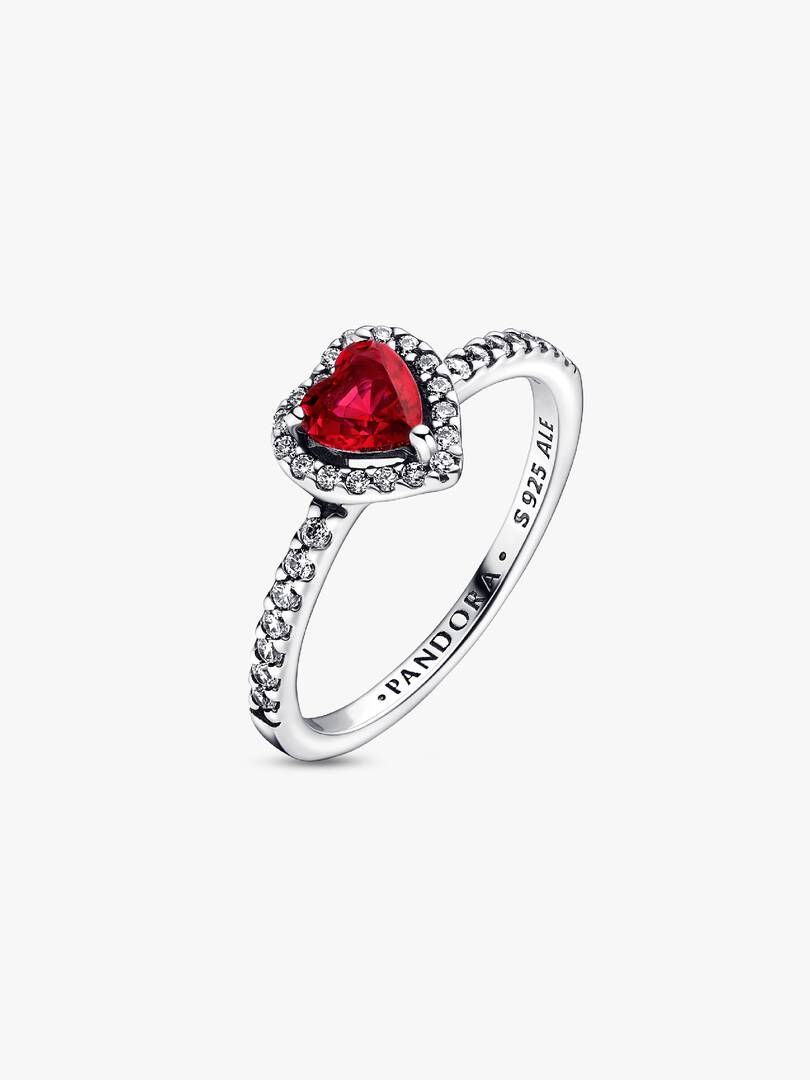 Elevated Red Heart Ring Sterling silver